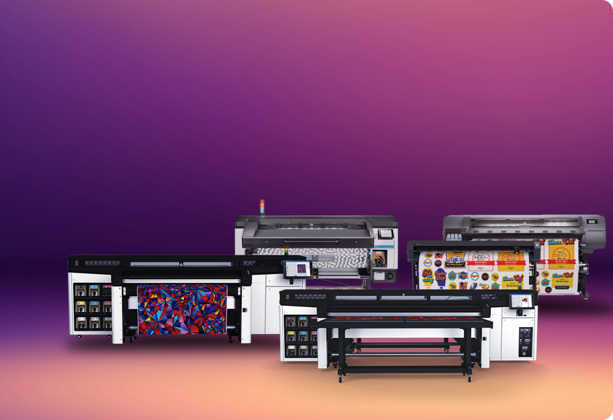 An image with different printers